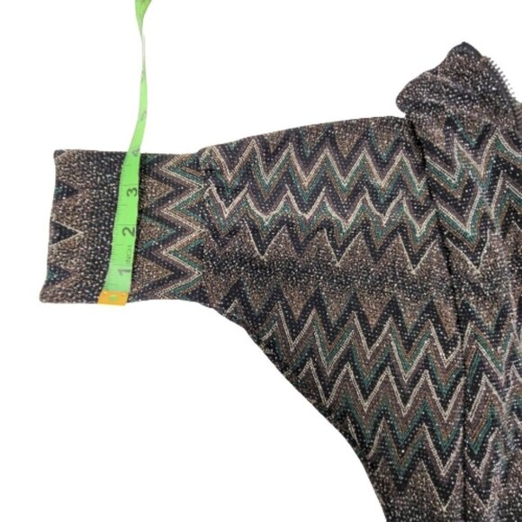 𝅺SPARKLY Brown and Black Zig Zag- One Size Fits Most - Picture 9 of 9